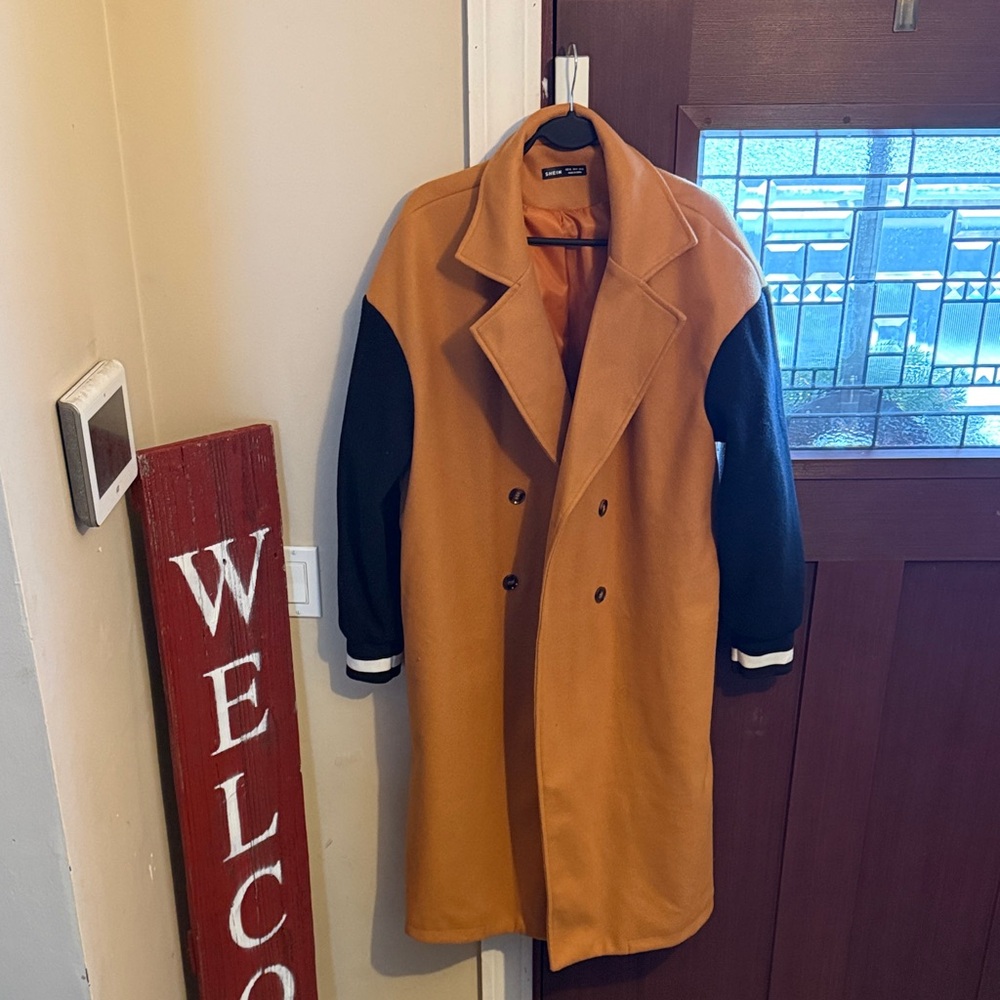 Stylish Tan and Black Women's Coat